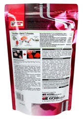 Hikari Blood Red Parrot+ mini pellets closeup shows size and texture.