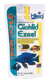 Hikari Cichlid Excel floating pellets closeup enabling easy portion control