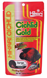 Hikari Cichlid Gold 2oz package showing premium nutrition for cichlids.