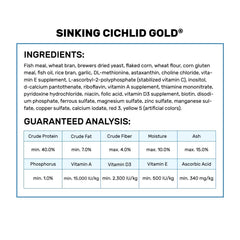 Hikari cichlid gold pellets feeding action demonstrates sinking availability for bottom-dwellers.