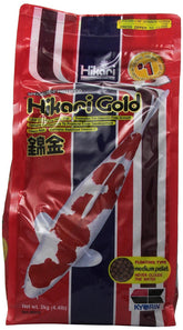 Hikari Gold 4.4 Lb Medium bag front, supports daily koi color and vitality.