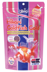 Hikari Gold baby pellet closeup—tiny bites designed for young goldfish