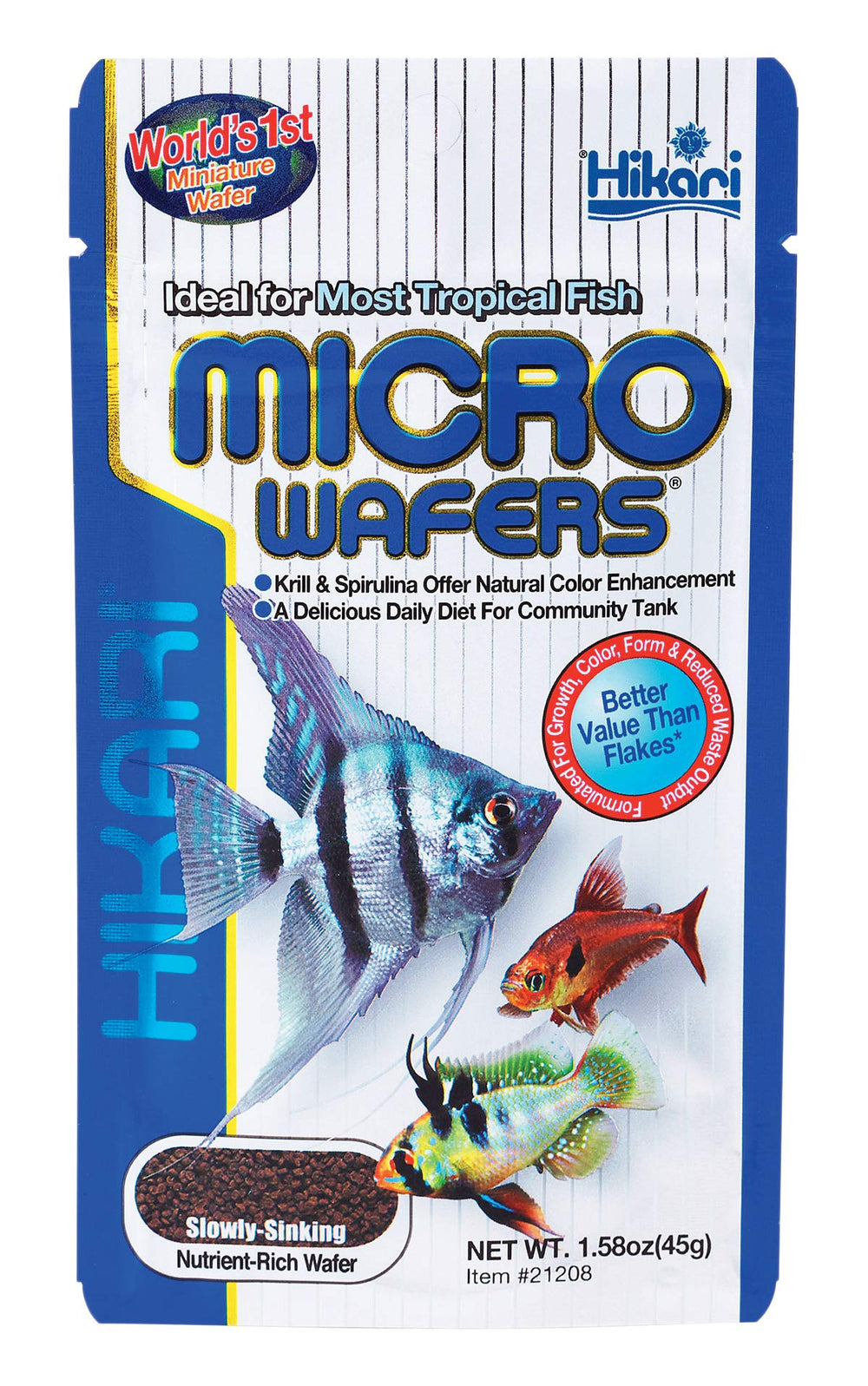 Hikari Micro Wafers package demonstrates compact storage and easy feeding.