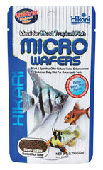 Hikari Micro Wafers close-up reveals tiny bites for precise small fish feeding