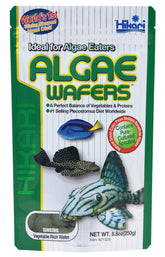 Hikari tropical algae wafer packaging highlights a premium pleco diet for reliable feeding