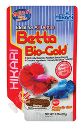 Hikari Tropical Betta Bio-Gold packaging shows 20g size and immune support.