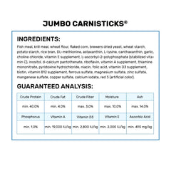 Hikari Tropical Jumbo Carnisticks carotenoids brighten fish coloration.