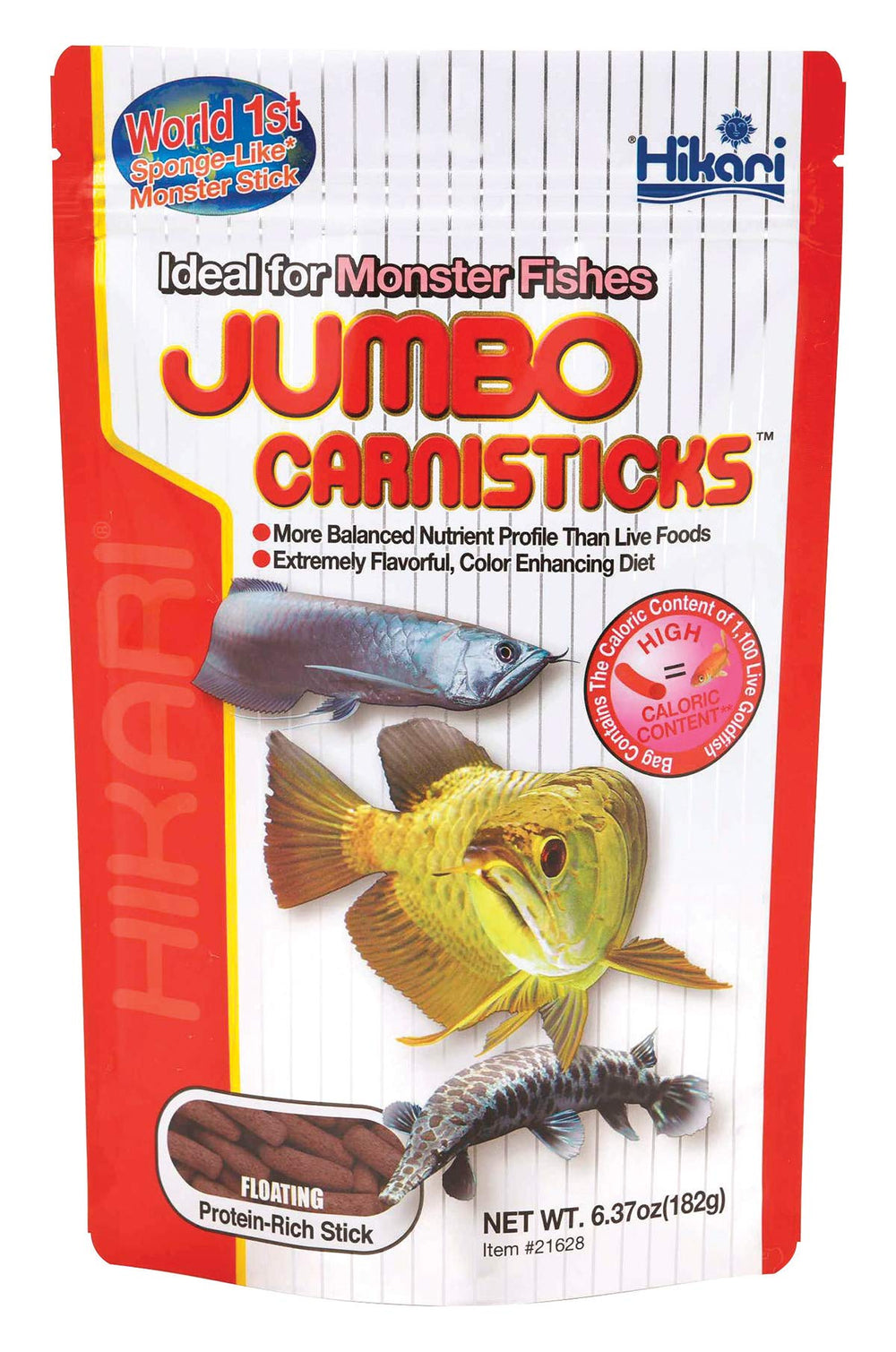 Hikari Tropical Jumbo Carnisticks packaging close-up shows brand quality.
