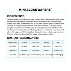 Hikari Tropical Mini Algae Wafers ingredients emphasize vegetables and proteins.