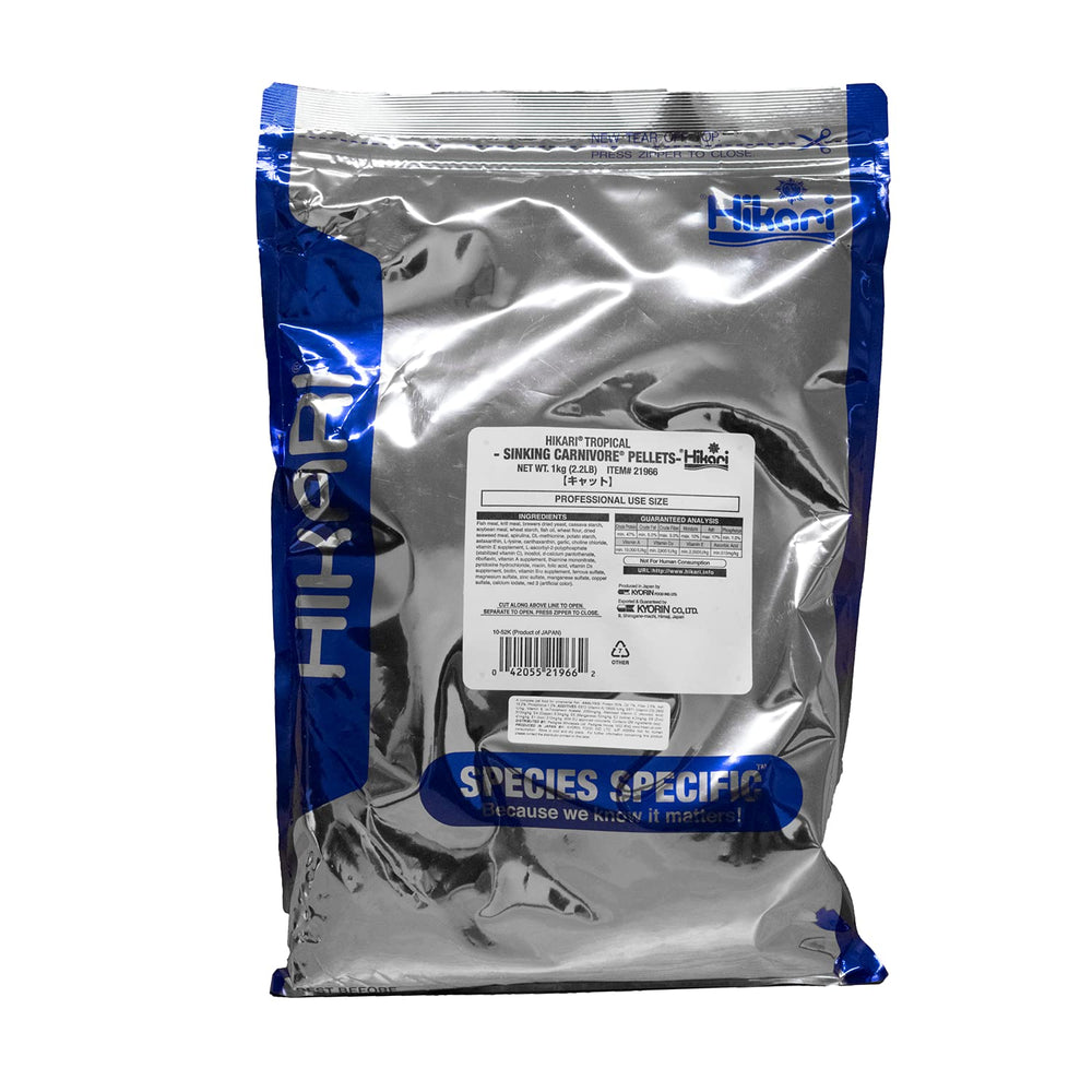 Hikari tropical sinking carnivore pellets offer color-enhancing nutrition for freshwater carnivores.