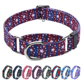 Hikiko Martingale collar blue star stripe side view for secure active wear