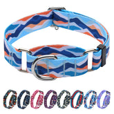 Hikiko Martingale Collar blue mountain front view shows secure training during outdoor walks