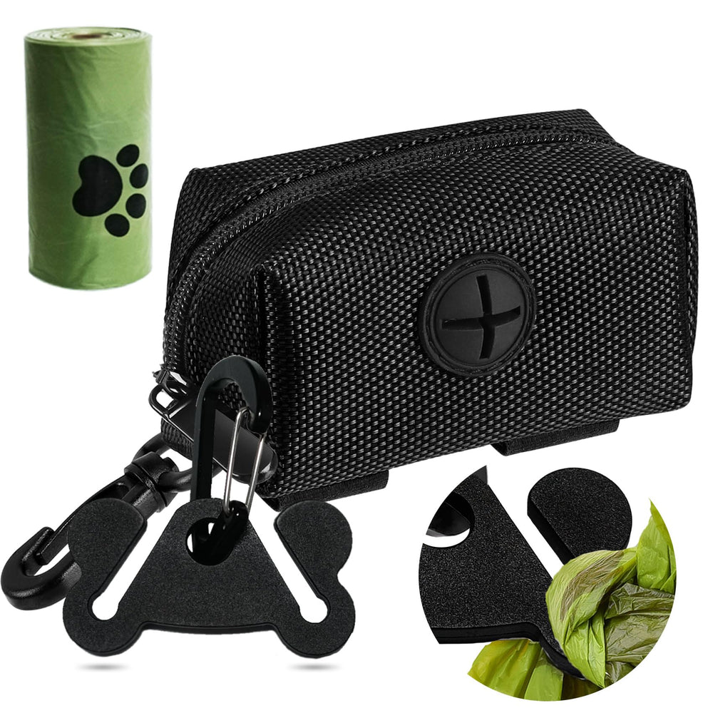 Hilihali dog poop bag dispenser front view for hands-free walking.