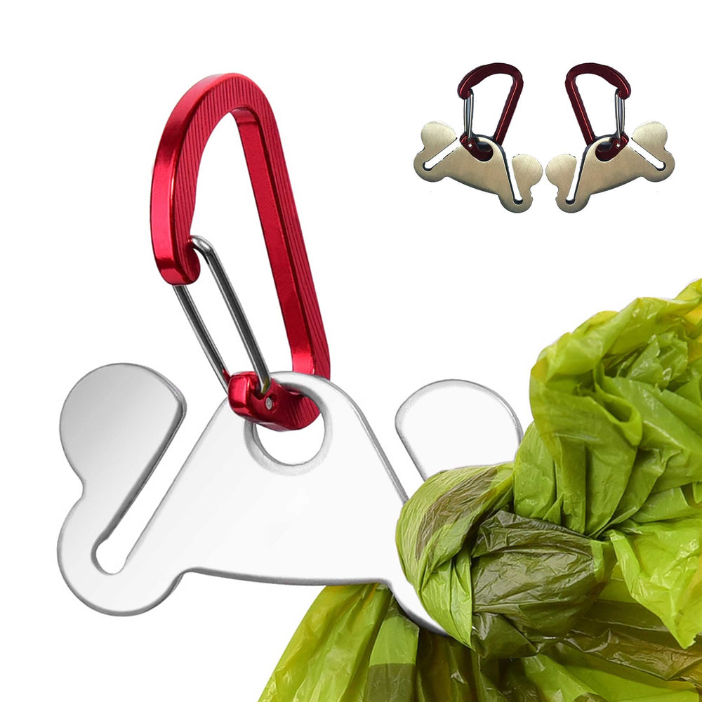 Hilihali dog poop bag holder, side view, enables hands-free walks and quick bag disposal.