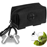 Hilihali dog waste bag dispenser front view shows durable waterproof oxford fabric.