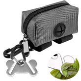 Hilihali dog waste bag dispenser grey front view showing compact hands-free setup