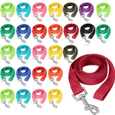 Hillban 24-pack nylon dog leashes assembled for replacements and color variety.