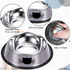 Hillban non-slip base cat bowls prevent sliding during meals.