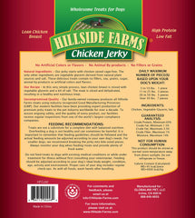 Hillside Farms natural-cut jerky chicken slices highlight tender texture for all breeds and training rewards