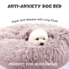 Himax donut dog bed private haven image demonstrates privacy-friendly design for calmer pets