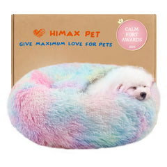 Himax small dog bed donut shape offers private cozy retreat for pets.