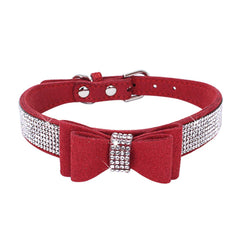 HimyBB dog collar with bowties front view for sparkling daily wear