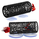 HINGTAI black betta decoration with suction cup creates secure hiding spot and resting area.