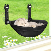HiPetpy cat window perch with cordless installation for easy setup and placement