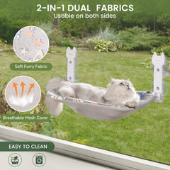 HiPetpy cat window perch reversible-mesh-fabric offers breathable cooling for summer naps.