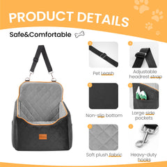 HiPetpy dog car seat 18.9 by 18.9 inches fits small breeds securely