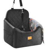 HiPetpy dog car seat front view shows elevated comfort for small dogs