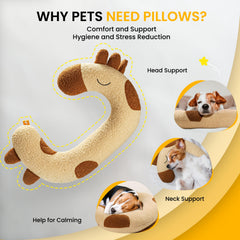HiPetpy dog pillow neck-support yellow promotes better posture during sleep