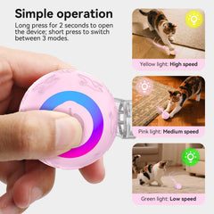 Hipibbo cat ball pink tail close-up for engaging hunting-like play