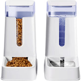 Hipidog 2packs automatic feeder and waterer front view with dual gravity dispensers for pets.