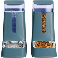 Hipidog cat food dispenser with stainless steel bowls in assembly for easy cleaning