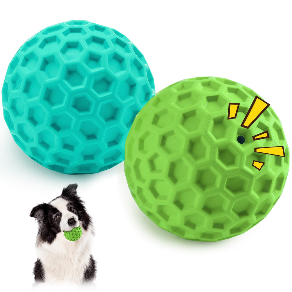 HIPPIH indestructible dog ball front view shows durable rubber for aggressive chewers.