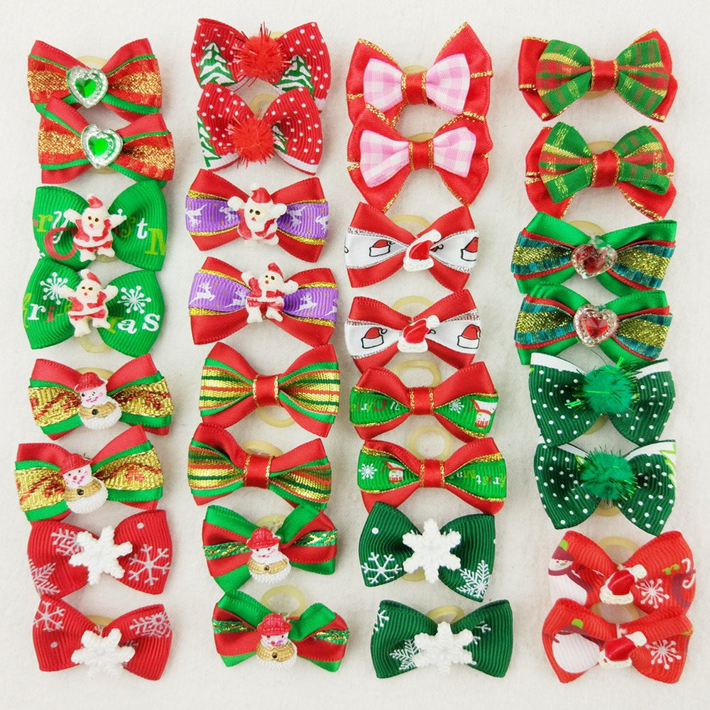 Hixixi Christmas pet bows pack for festive holiday looks