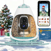 HIXX Smart Bird Feeder camera blue front view for real-time backyard bird monitoring.