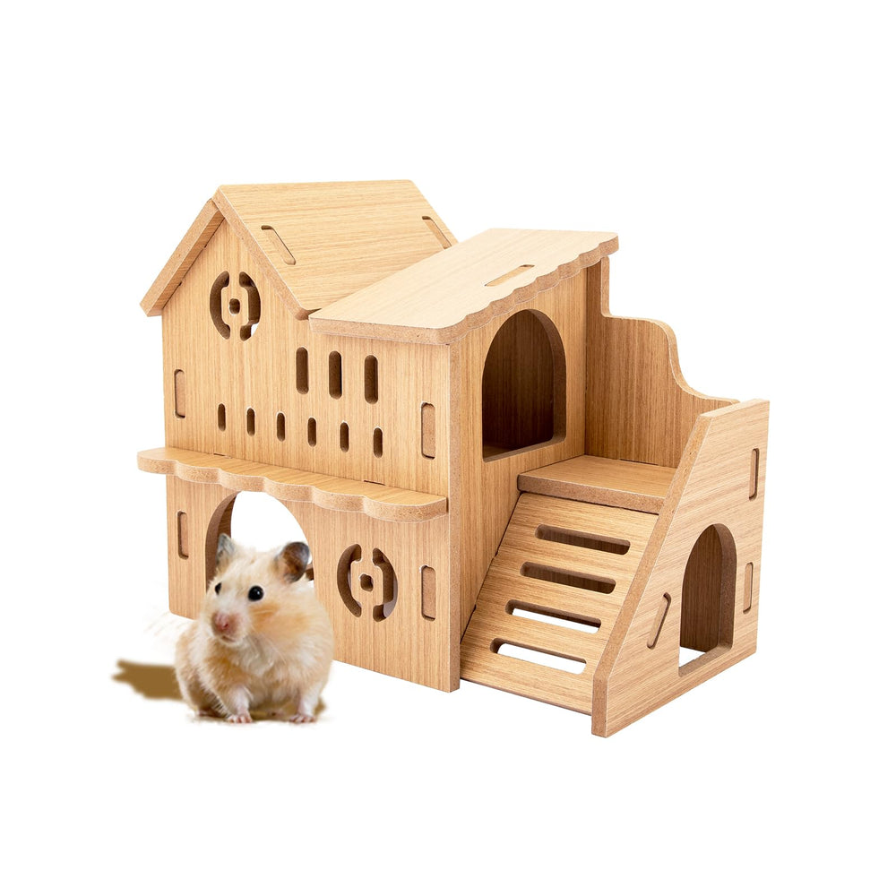 HJLSWXKQ natural wood hamster maze cabin for enrichment and safe chewing
