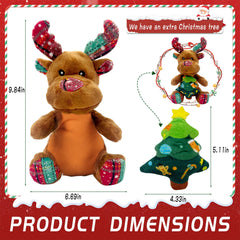 Hlimior Christmas tree dog toy close-up showing durable stitching for long-lasting fun