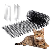 Hmdivor 10ft cat scat mat with outdoor spikes deters cats from furniture and garden areas.