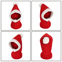 Hmxpls Christmas dog knitted hat Santa design for stylish holiday wear.