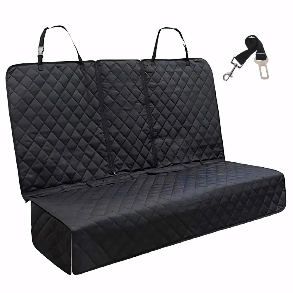 HNCPSY dog car seat cover installed on back seat for clean, protected upholstery.
