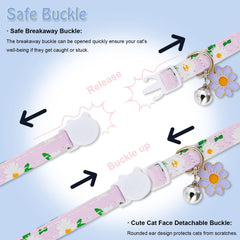 HNDONGCC Purpul cat collar adjustable length showing 7–12 inch fit