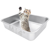 HNeekyr open-top litter box top view reduces cat anxiety during use