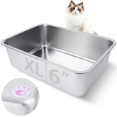 HNeekyr stainless steel litter box open-top view offers easy access and airflow.