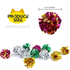 HNYYZL crinkle balls cat toys pack 02 shiny Mylar finish encourages batting and pouncing.