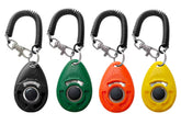HoAoOo pet training clicker with wrist strap in black aids obedience cue training