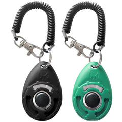 HoAoOo pet training clicker with wrist strap in lake blue for consistent cues.