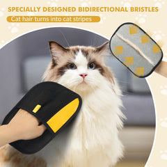 hochinchow electrostatic glove in action collecting floating hairs from couch and clothing